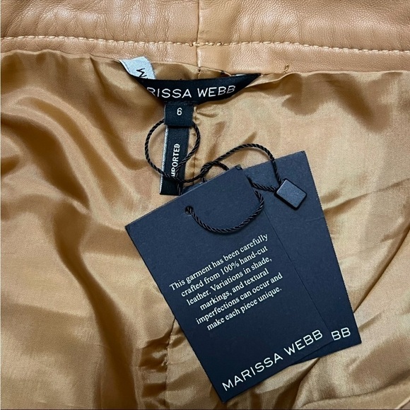 NWT MARISSA WEBB Lamb Leather High Rise Belted Paperbag Waist Boyfriend Shorts 6 - Picture 9 of 11